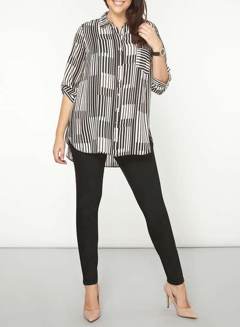 DP Curve Black Striped Longline Shirt